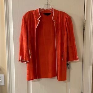 Ming Wang Orange Jacket with White Trim
